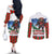 Christmas Bigfoot Ride Snowboard Couples Matching Off The Shoulder Long Sleeve Dress and Long Sleeve Button Shirt Merry Footmas Xmas Style