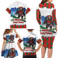 Christmas Bigfoot Ride Snowboard Family Matching Long Sleeve Bodycon Dress and Hawaiian Shirt Merry Footmas Xmas Style - Wonder Print Shop