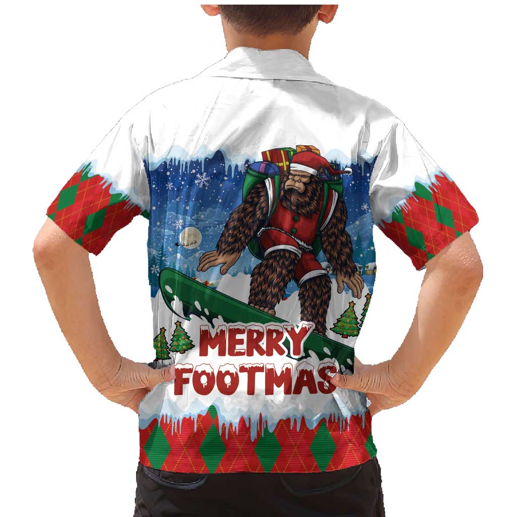 Christmas Bigfoot Ride Snowboard Family Matching Mermaid Dress and Hawaiian Shirt Merry Footmas Xmas Style - Wonder Print Shop