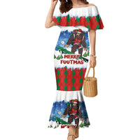 Christmas Bigfoot Ride Snowboard Family Matching Mermaid Dress and Hawaiian Shirt Merry Footmas Xmas Style - Wonder Print Shop