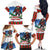 Christmas Bigfoot Ride Snowboard Family Matching Off The Shoulder Long Sleeve Dress and Hawaiian Shirt Merry Footmas Xmas Style - Wonder Print Shop
