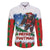 Christmas Bigfoot Ride Snowboard Family Matching Off The Shoulder Long Sleeve Dress and Hawaiian Shirt Merry Footmas Xmas Style - Wonder Print Shop