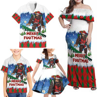 Christmas Bigfoot Ride Snowboard Family Matching Off Shoulder Maxi Dress and Hawaiian Shirt Merry Footmas Xmas Style - Wonder Print Shop