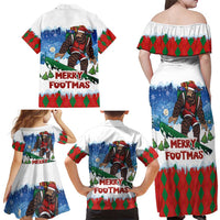 Christmas Bigfoot Ride Snowboard Family Matching Off Shoulder Maxi Dress and Hawaiian Shirt Merry Footmas Xmas Style - Wonder Print Shop