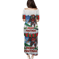Christmas Bigfoot Ride Snowboard Family Matching Puletasi and Hawaiian Shirt Merry Footmas Xmas Style - Wonder Print Shop