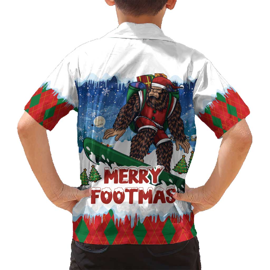 Christmas Bigfoot Ride Snowboard Family Matching Tank Maxi Dress and Hawaiian Shirt Merry Footmas Xmas Style - Wonder Print Shop