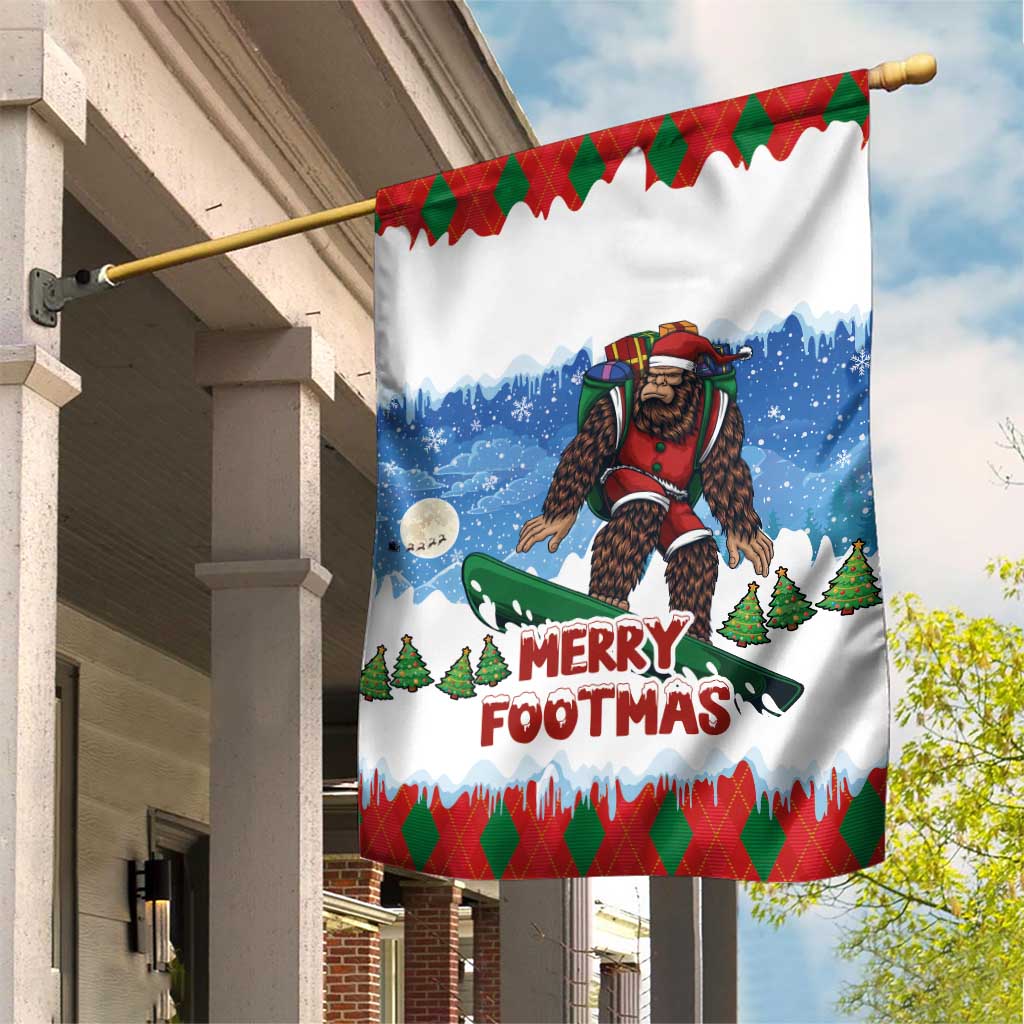 Christmas Bigfoot Ride Snowboard Garden Flag Merry Footmas Xmas Style - Wonder Print Shop