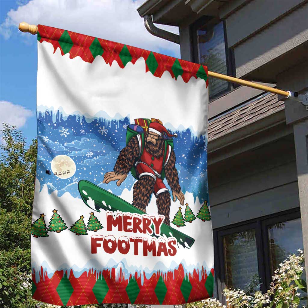 Christmas Bigfoot Ride Snowboard Garden Flag Merry Footmas Xmas Style - Wonder Print Shop