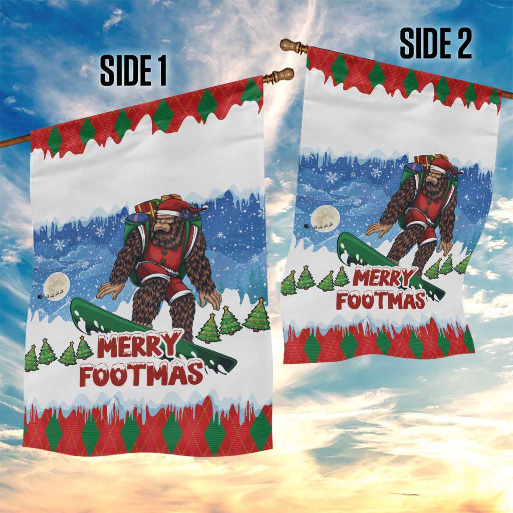 Christmas Bigfoot Ride Snowboard Garden Flag Merry Footmas Xmas Style - Wonder Print Shop