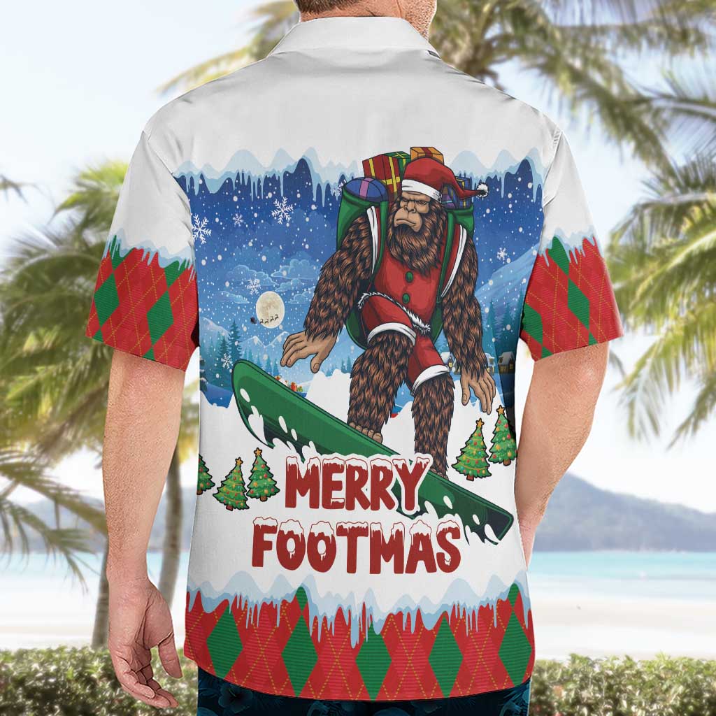 Christmas Bigfoot Ride Snowboard Hawaiian Shirt Merry Footmas Xmas Style - Wonder Print Shop