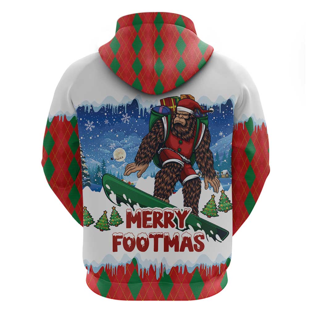 Christmas Bigfoot Ride Snowboard Hoodie Merry Footmas Xmas Style - Wonder Print Shop