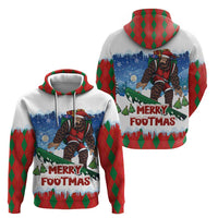 Christmas Bigfoot Ride Snowboard Hoodie Merry Footmas Xmas Style - Wonder Print Shop