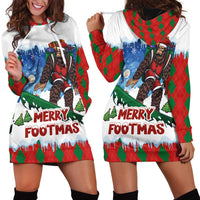 Christmas Bigfoot Ride Snowboard Hoodie Dress Merry Footmas Xmas Style - Wonder Print Shop