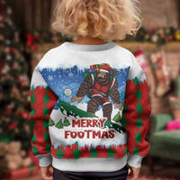 Christmas Bigfoot Ride Snowboard Kid Ugly Christmas Sweater Merry Footmas Xmas Style - Wonder Print Shop