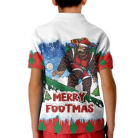 Christmas Bigfoot Ride Snowboard Kid Polo Shirt Merry Footmas Xmas Style - Wonder Print Shop