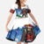 Christmas Bigfoot Ride Snowboard Kid Short Sleeve Dress Merry Footmas Xmas Style - Wonder Print Shop