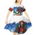 Christmas Bigfoot Ride Snowboard Kid Short Sleeve Dress Merry Footmas Xmas Style - Wonder Print Shop