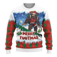 Christmas Bigfoot Ride Snowboard Ugly Christmas Sweater Merry Footmas Xmas Style - Wonder Print Shop