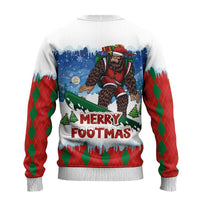 Christmas Bigfoot Ride Snowboard Ugly Christmas Sweater Merry Footmas Xmas Style - Wonder Print Shop