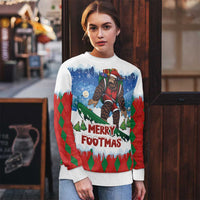 Christmas Bigfoot Ride Snowboard Ugly Christmas Sweater Merry Footmas Xmas Style - Wonder Print Shop