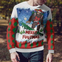 Christmas Bigfoot Ride Snowboard Ugly Christmas Sweater Merry Footmas Xmas Style - Wonder Print Shop