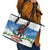 Christmas Bigfoot Ride Snowboard Leather Tote Bag Merry Footmas Xmas Style - Wonder Print Shop
