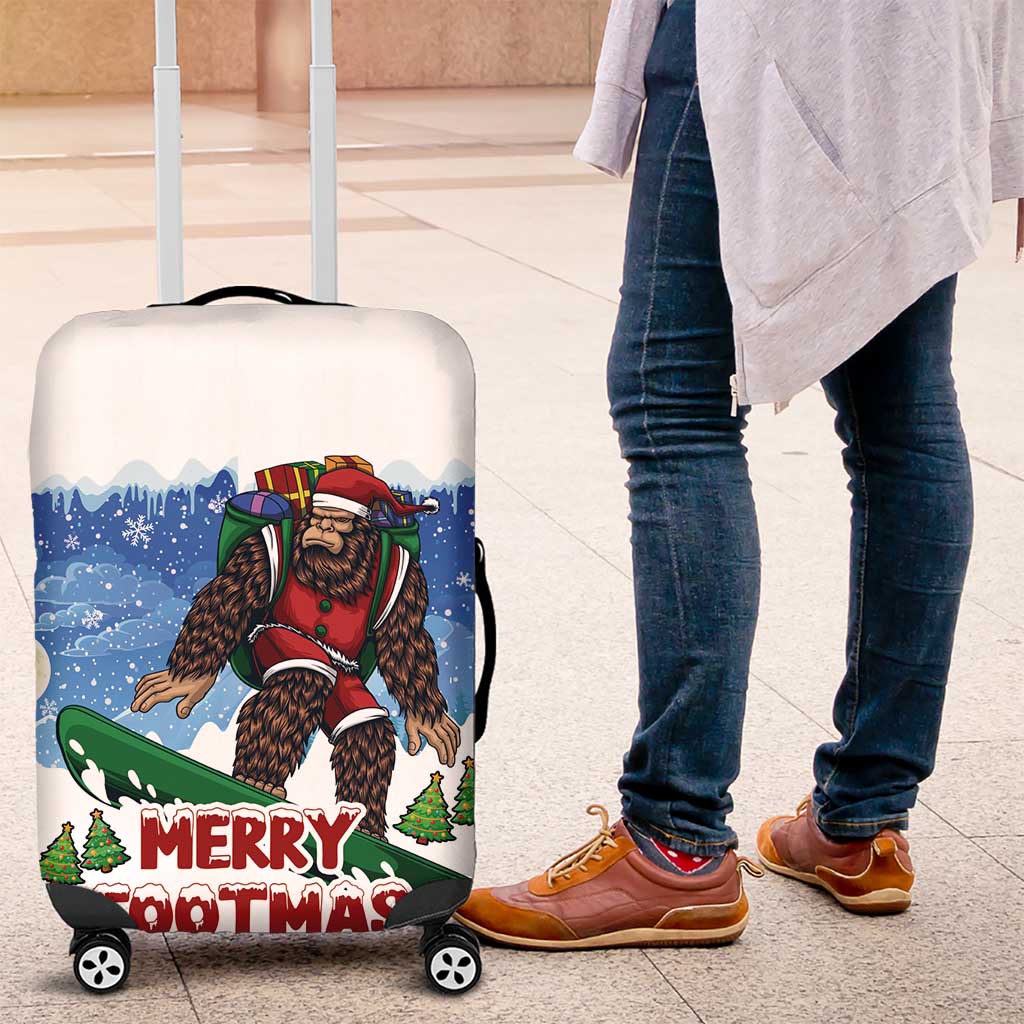 Christmas Bigfoot Ride Snowboard Luggage Cover Merry Footmas Xmas Style - Wonder Print Shop