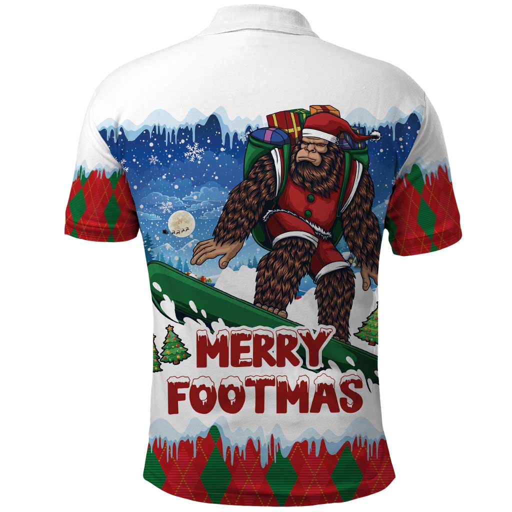 Christmas Bigfoot Ride Snowboard Polo Shirt Merry Footmas Xmas Style - Wonder Print Shop