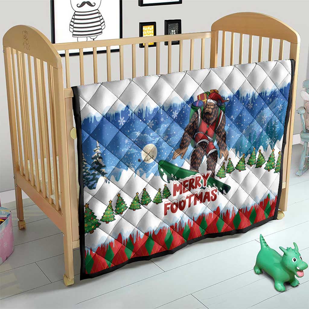 Christmas Bigfoot Ride Snowboard Quilt Merry Footmas Xmas Style - Wonder Print Shop