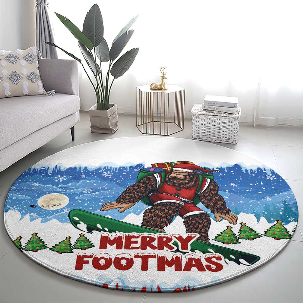Christmas Bigfoot Ride Snowboard Round Carpet Merry Footmas Xmas Style