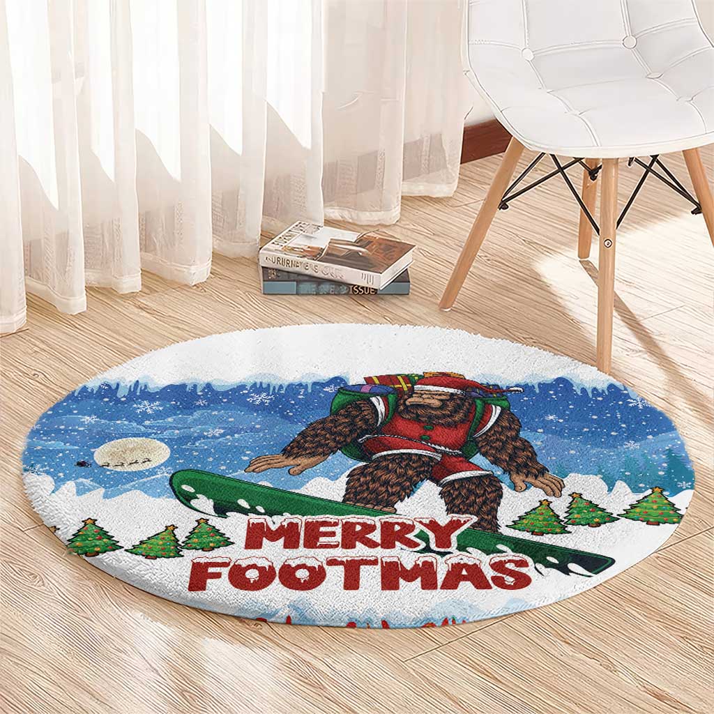 Christmas Bigfoot Ride Snowboard Round Carpet Merry Footmas Xmas Style