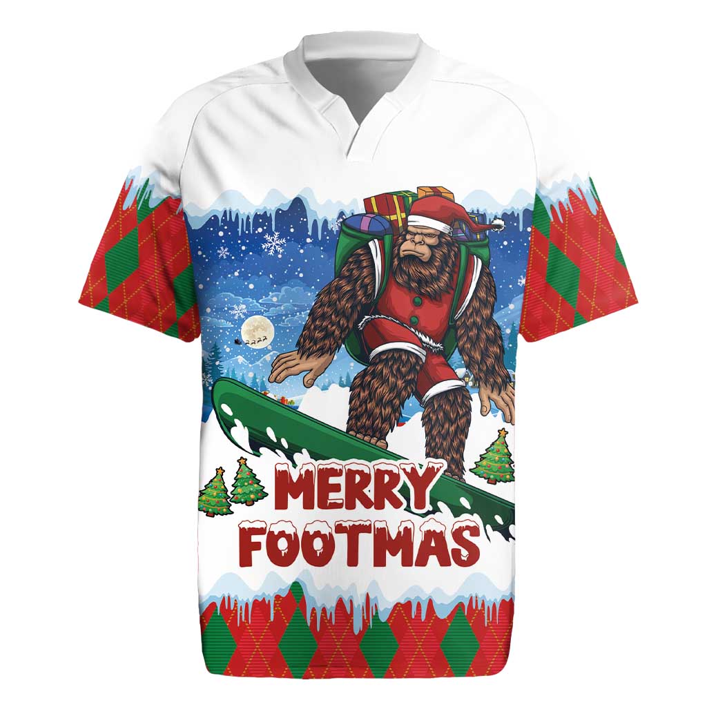 Christmas Bigfoot Ride Snowboard Rugby Jersey Merry Footmas Xmas Style - Wonder Print Shop