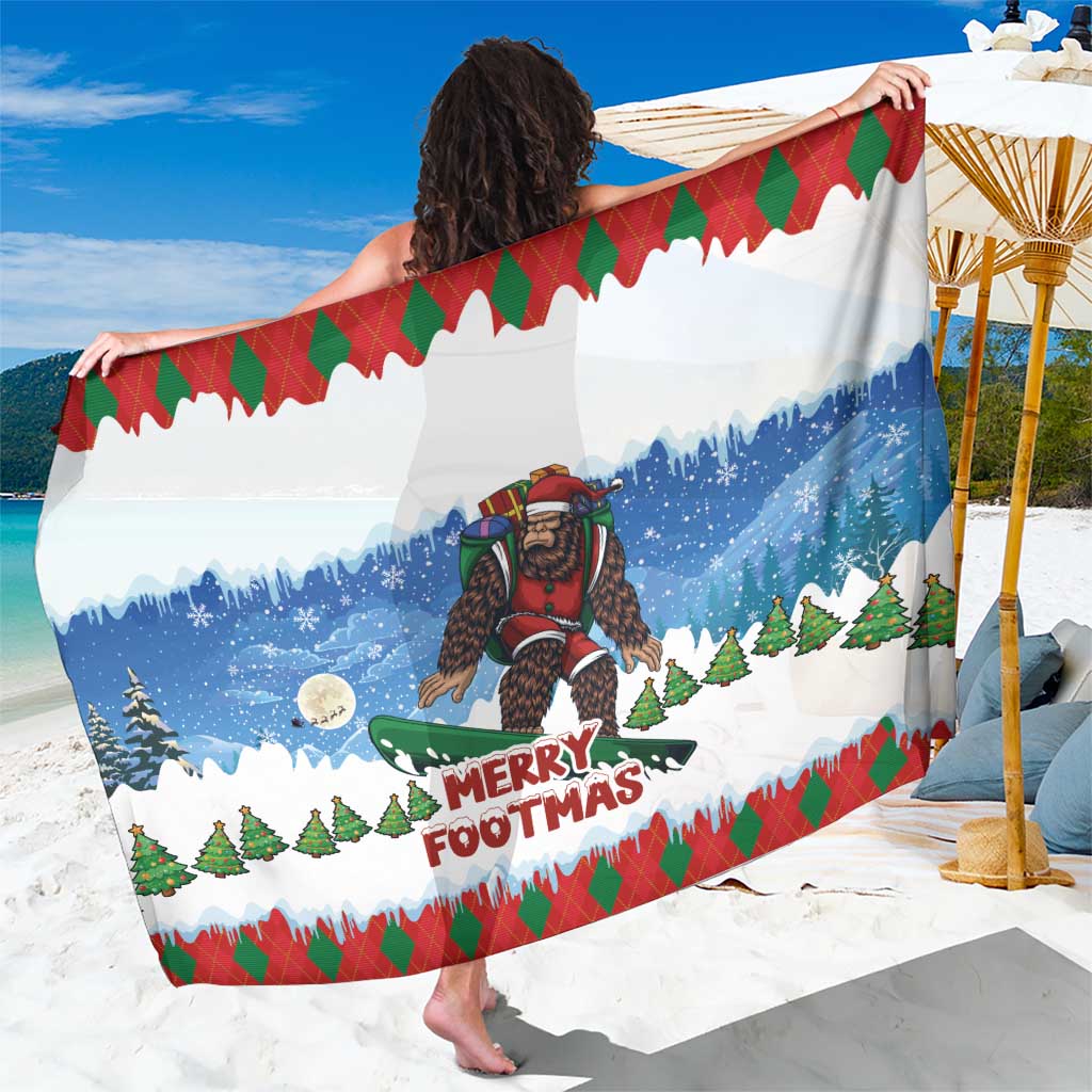 Christmas Bigfoot Ride Snowboard Sarong Merry Footmas Xmas Style - Wonder Print Shop