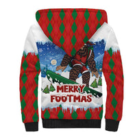 Christmas Bigfoot Ride Snowboard Sherpa Hoodie Merry Footmas Xmas Style - Wonder Print Shop