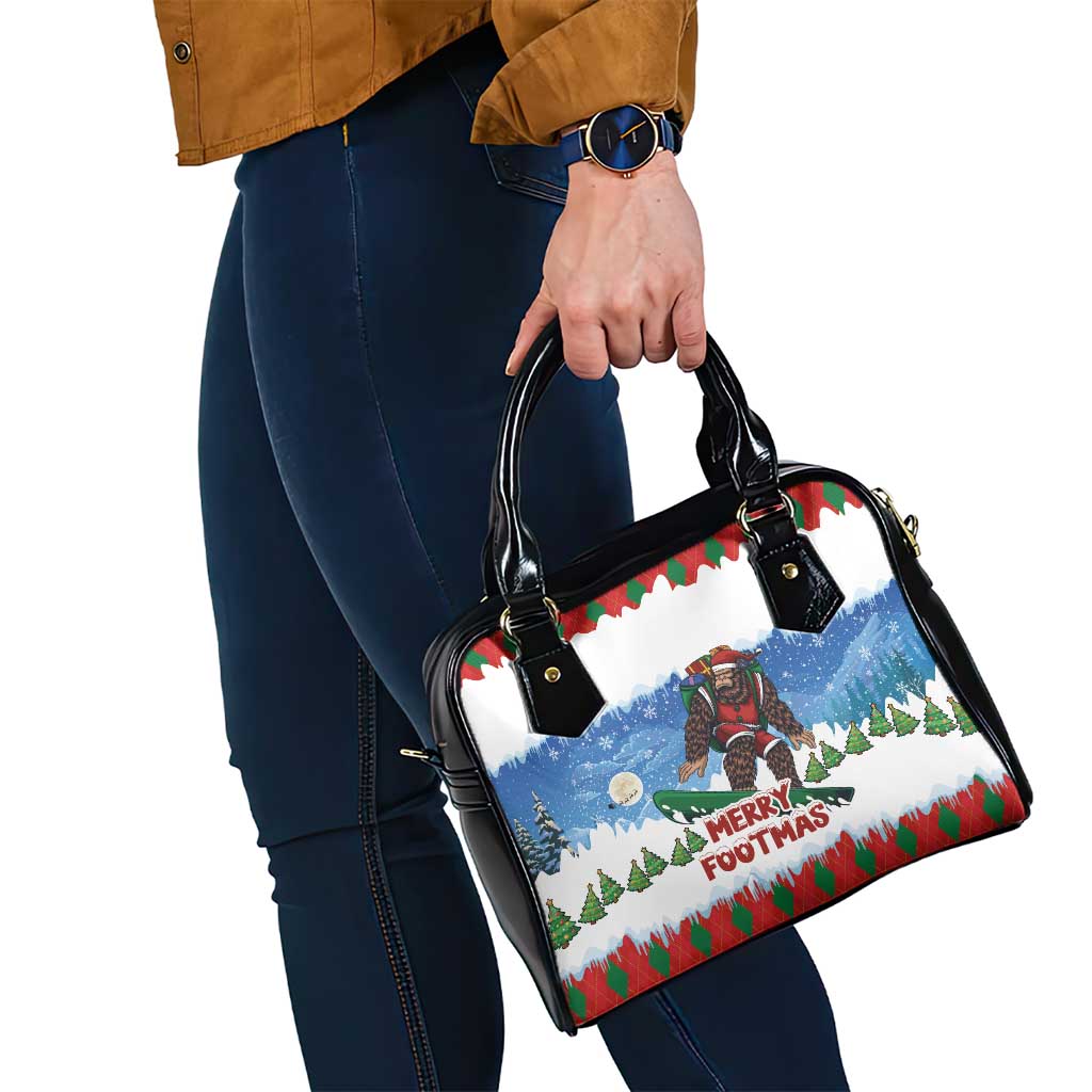 Christmas Bigfoot Ride Snowboard Shoulder Handbag Merry Footmas Xmas Style