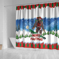 Christmas Bigfoot Ride Snowboard Shower Curtain Merry Footmas Xmas Style