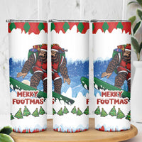 Christmas Bigfoot Ride Snowboard Skinny Tumbler Merry Footmas Xmas Style - Wonder Print Shop