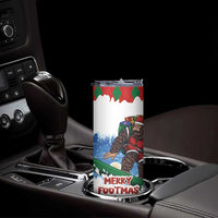 Christmas Bigfoot Ride Snowboard Skinny Tumbler Merry Footmas Xmas Style - Wonder Print Shop