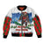 Christmas Bigfoot Ride Snowboard Sleeve Zip Bomber Jacket Merry Footmas Xmas Style - Wonder Print Shop