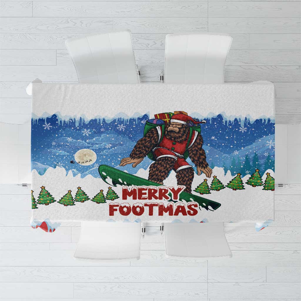 Christmas Bigfoot Ride Snowboard Tablecloth Merry Footmas Xmas Style - Wonder Print Shop