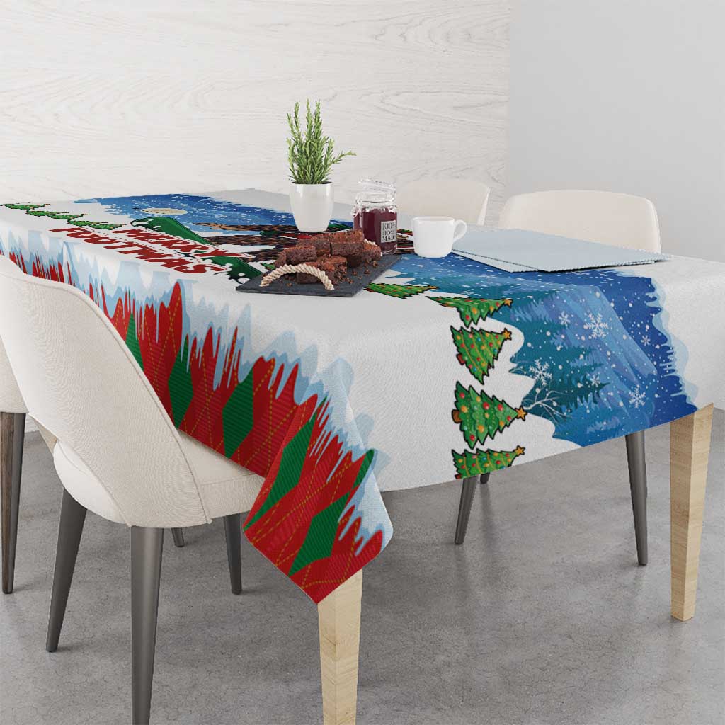 Christmas Bigfoot Ride Snowboard Tablecloth Merry Footmas Xmas Style - Wonder Print Shop