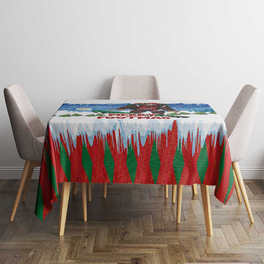 Christmas Bigfoot Ride Snowboard Tablecloth Merry Footmas Xmas Style - Wonder Print Shop