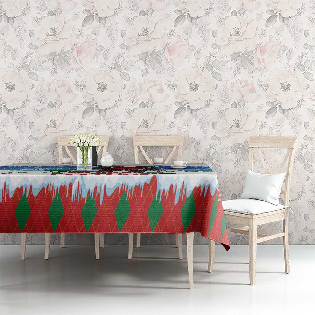 Christmas Bigfoot Ride Snowboard Tablecloth Merry Footmas Xmas Style - Wonder Print Shop