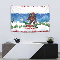 Christmas Bigfoot Ride Snowboard Tapestry Merry Footmas Xmas Style - Wonder Print Shop