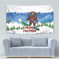 Christmas Bigfoot Ride Snowboard Tapestry Merry Footmas Xmas Style - Wonder Print Shop
