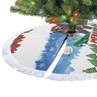 Christmas Bigfoot Ride Snowboard Tree Skirt Merry Footmas Xmas Style - Wonder Print Shop