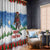 Christmas Bigfoot Ride Snowboard Window Curtain Merry Footmas Xmas Style - Wonder Print Shop
