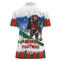 Christmas Bigfoot Ride Snowboard Women Polo Shirt Merry Footmas Xmas Style - Wonder Print Shop