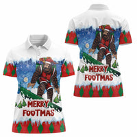 Christmas Bigfoot Ride Snowboard Women Polo Shirt Merry Footmas Xmas Style - Wonder Print Shop