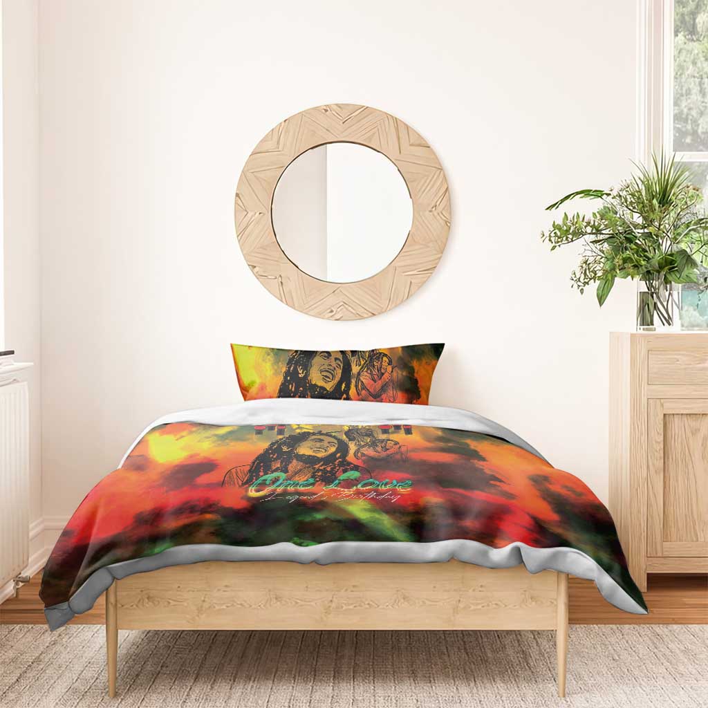 Jamaican Reggae Legend's Birthday Bedding Set One Love Jamaica - Wonder Print Shop